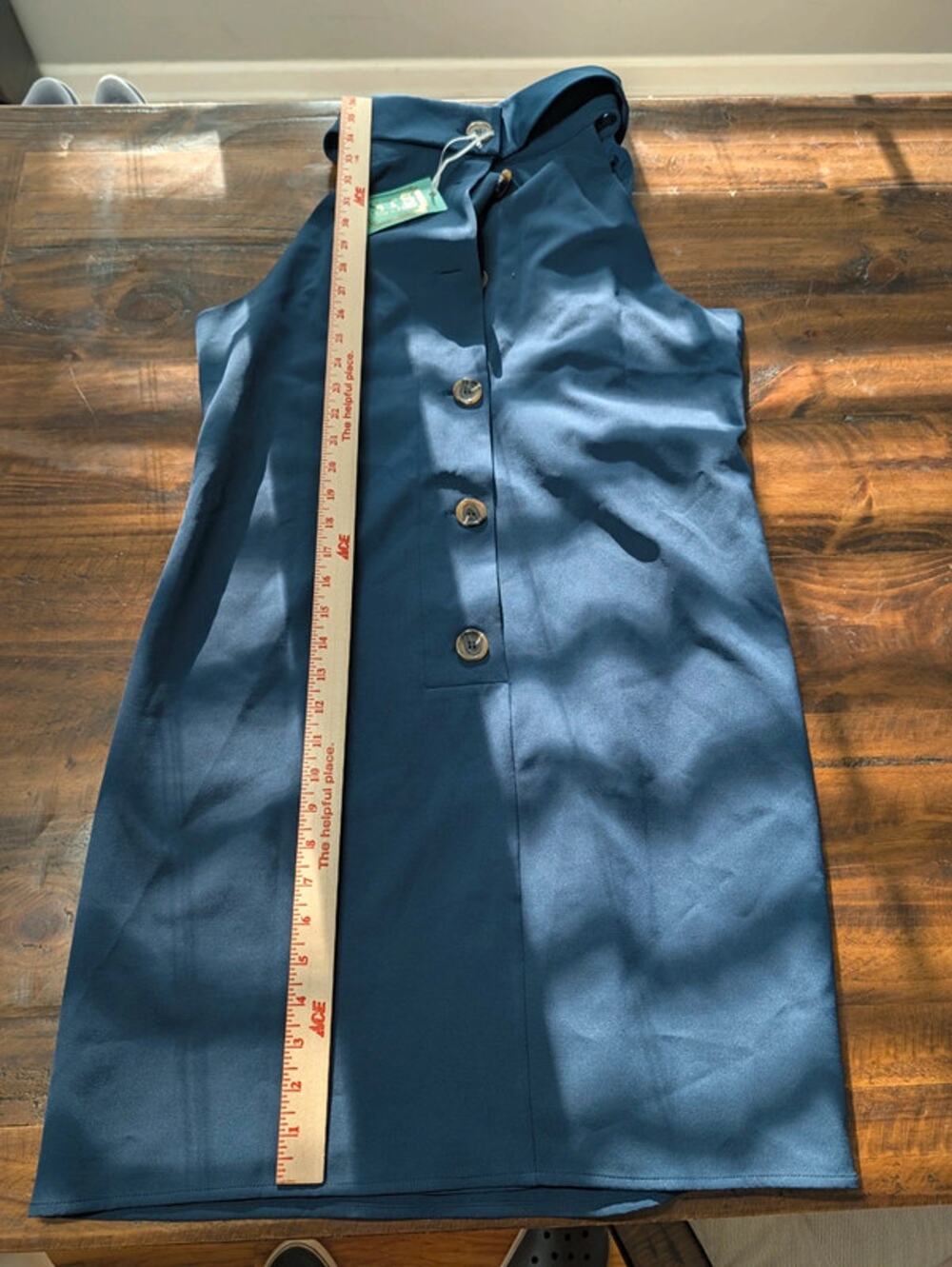 NWT Sail to Sable STS Blue Halter Shift Dress XL Button Mini